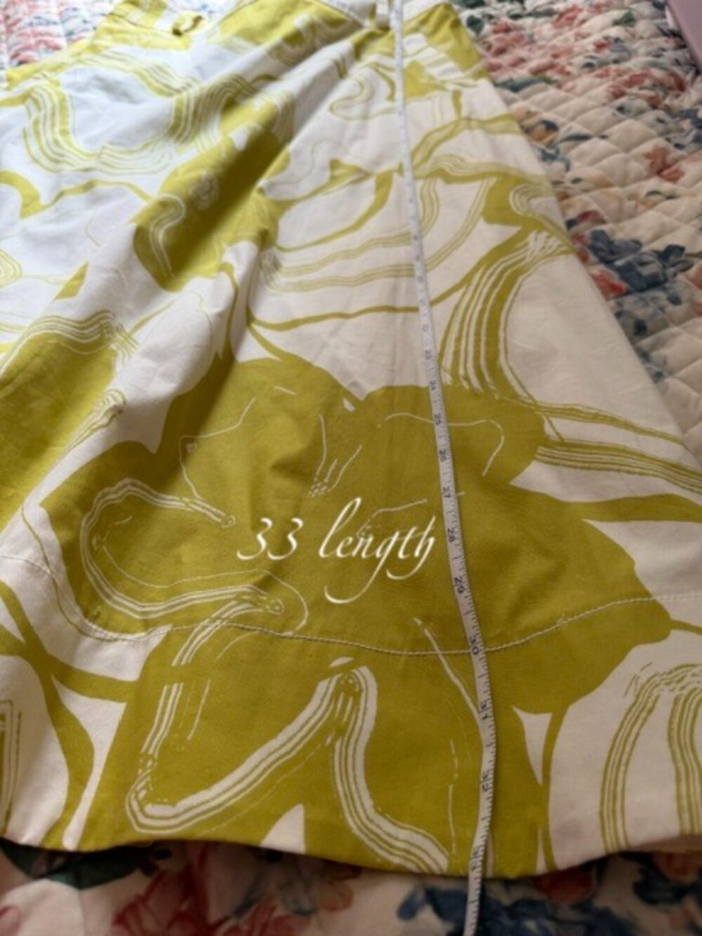 Worthington Dark Yellow/White Tropical Maxi Skirt- size 10 with pockets - Picture 8 of 9